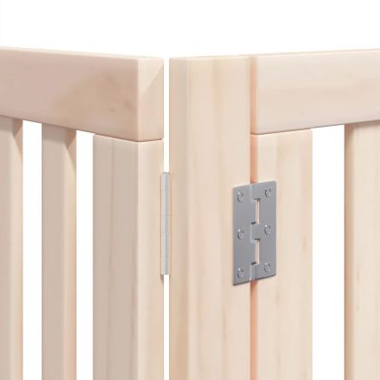 Сгъваема преграда за кучета с врата 12 панела 960 см топола