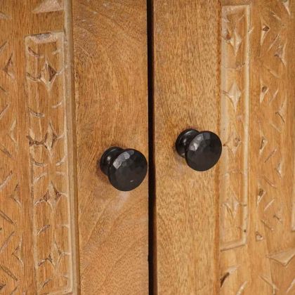 Комплект мебели за баня 3 pcs Кафяво мангово дърво масив