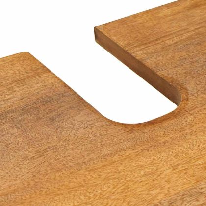 Комплект мебели за баня 3 pcs Кафяво мангово дърво масив