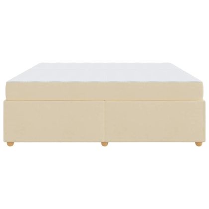 Рамка за легло с матрак Крем 200 x 200 cm текстил