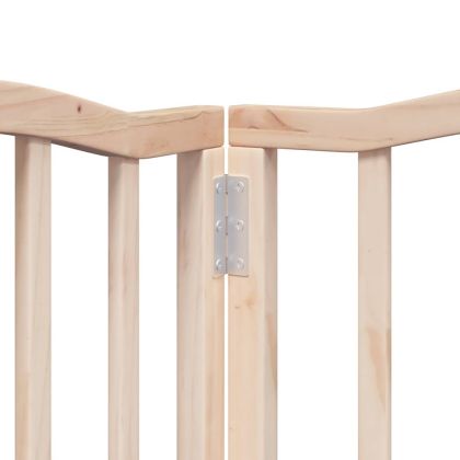 Сгъваема преграда за кучета с врата 6 панела 300 см топола