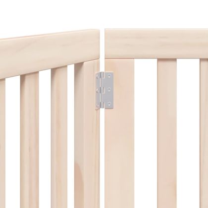 Сгъваема порта за кучета, 3 панела, 150 см, тополово дърво