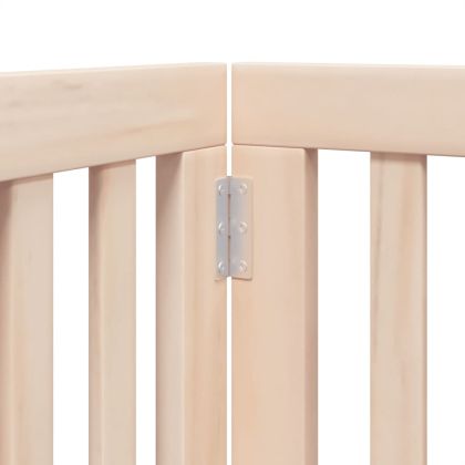 Кучешка порта с врата, сгъваема, 6 панела, 300 см, тополово дърво