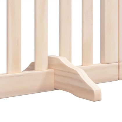 Кучешка порта с врата, сгъваема, 6 панела, 300 см, тополово дърво