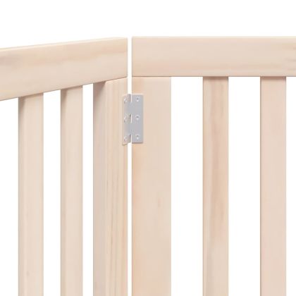 Сгъваема порта за кучета, 2 панела, 160 см, тополово дърво