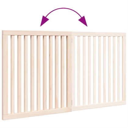 Сгъваема преграда за кучета 2 панела 160 см тополово дърво