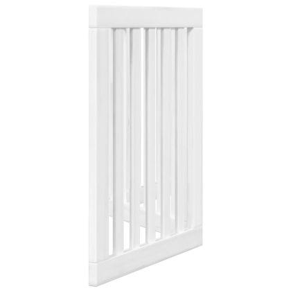 Сгъваема преграда за кучета 3 панела бял 150 см тополово дърво