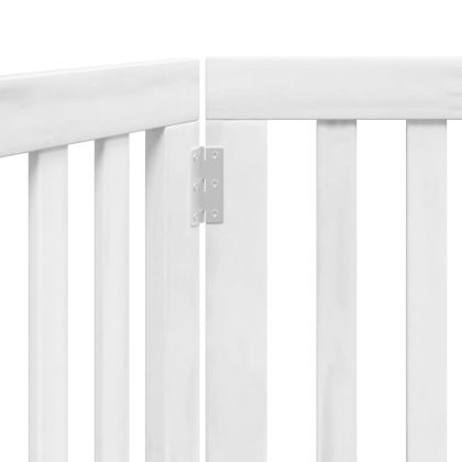 Сгъваема преграда за кучета 2 панела бял 160 см тополово дърво