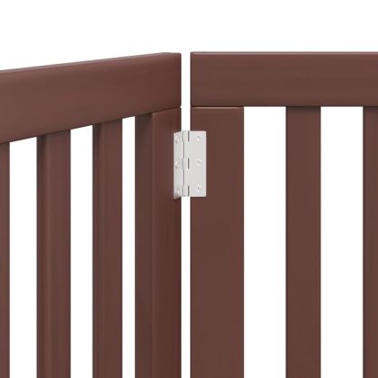 Сгъваема преграда за кучета 3 панела кафяв 150 см топола