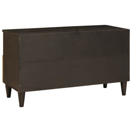 ТВ шкаф с рафт Черен и златен 80 x 33 x 46 см Инженерно дърво