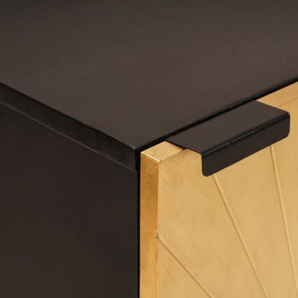 Служебен шкаф с рафт с врата Черен и златен 40 x 33 x 75 см