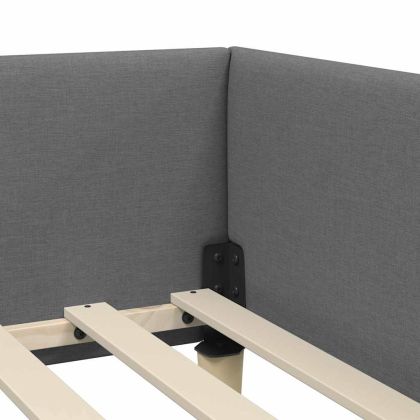 Ъглова рамка за легло с таблото Тъмен сив 80 x 200 cm текстил