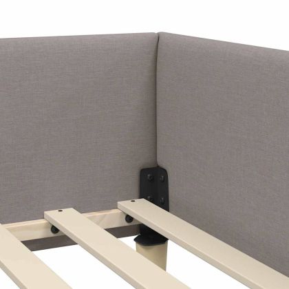 Ъглова рамка за легло с таблото Таупе 90 x 190 cm текстил