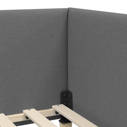 Ъглова рамка за легло с таблото Тъмен сив 90 см x 190 см Кадифе
