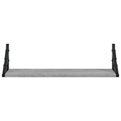 Стенни рафтове, 2 бр, сив сонома, 60x15x15,5 см
