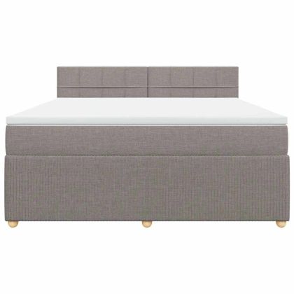 Боксспринг легло с матрак, таупе, 180x200 см, плат