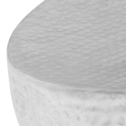 Маса за кафе, кована, сребриста, 100x50x28 см, алуминий