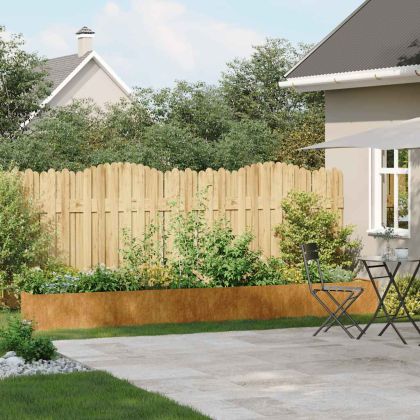 Кашпа, ръждива, 360x40x40 см, патинираща стомана