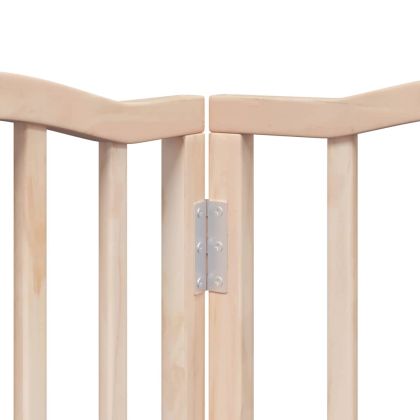 Сгъваема преграда за кучета с врата 9 панела 450 см топола