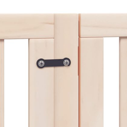 Сгъваема преграда за кучета с врата 9 панела 450 см топола