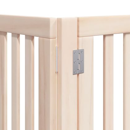 Сгъваема преграда за кучета с врата 9 панела 450 см топола