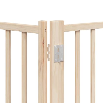 Сгъваема преграда за кучета с врата 9 панела 450 см топола