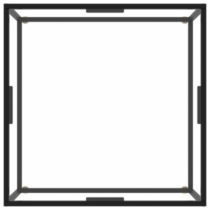 Кафе маса, черна, със закалено стъкло, 80x80x35 см