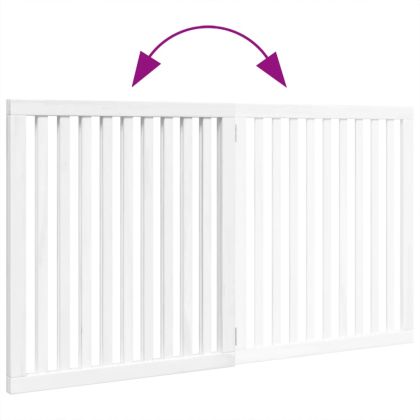 Сгъваема преграда за кучета 2 панела бял 160 см тополово дърво