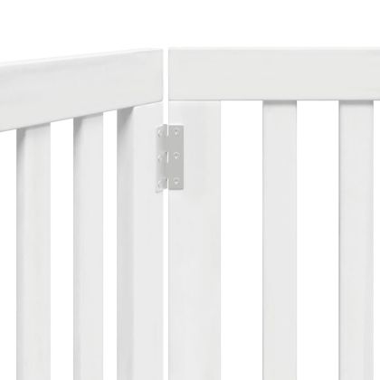 Сгъваема преграда за кучета 2 панела бял 160 см тополово дърво