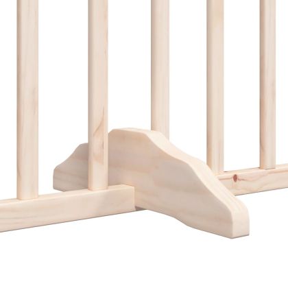 Сгъваема преграда за кучета с врата 4 панела 320 см топола