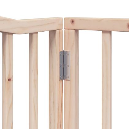 Сгъваема преграда за кучета с врата 4 панела 320 см топола