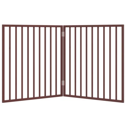 Сгъваема преграда за кучета 2 панела кафяв 160 см топола
