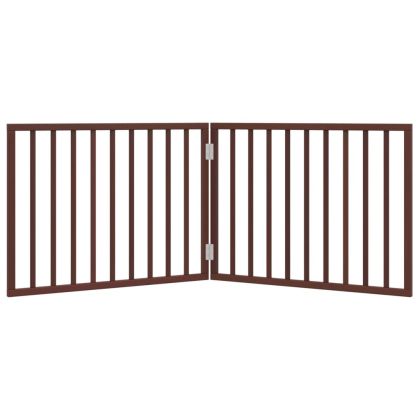 Сгъваема преграда за кучета 2 панела кафяв 160 см топола