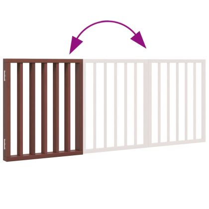 Сгъваема преграда за кучета 3 панела кафяв 150 см топола