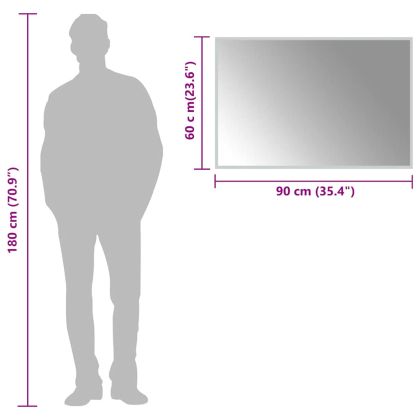 LED огледало за баня, 90x60 см