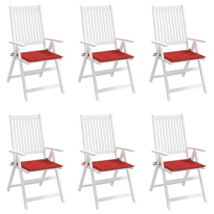 Възглавници за столове 6 бр червени 40x40x4 см Оксфорд плат