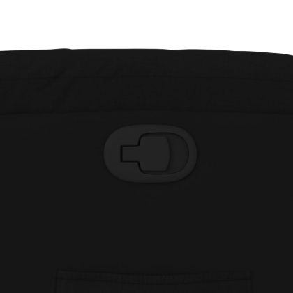 Фотьойл с регулируема облегалка, черен, плат