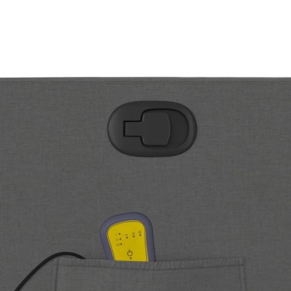 Масажен фотьойл с регулируема облегалка, тъмносив, плат