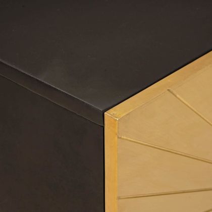 Комплект шкафове за баня с чекмедже с рафт 3 pcs Черен и златен