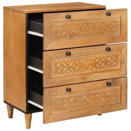 Служебен шкаф 2 pcs Кафяво 60 x 33 x 75 cm мангово дърво масив