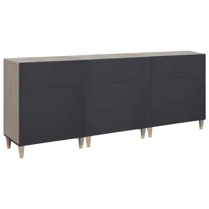 Комплект шкафове за баня 3 pcs Сив и златен 180 x 33 x 75 см