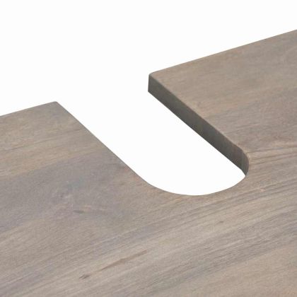 Комплект шкафове за баня 4 pcs Сив Солидно мангово дърво