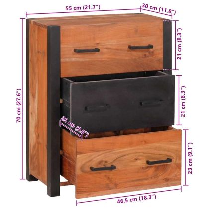 Служебен шкаф с чекмедже 3 pcs Кафяво 110 x 30 x 75 см