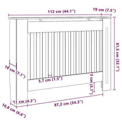 Калъф за радиатор 2 pcs Кафяво 112 x 19 x 81,5 см