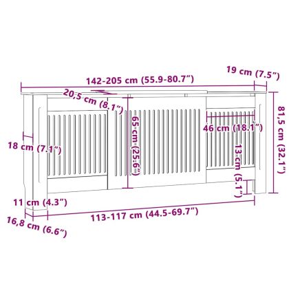 Калъф за радиатор 2 pcs Бяло 205 x 20,5 x 81,5 см