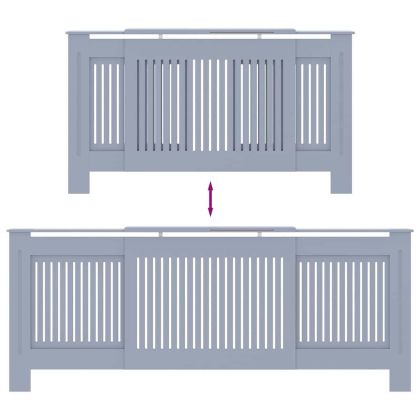 Калъф за радиатор 2 pcs Сив 205 x 20,5 x 81,5 см