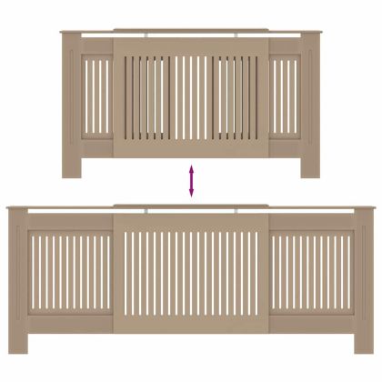 Калъф за радиатор 2 pcs Кафяво 205 x 20,5 x 81,5 см
