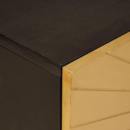 ТВ шкаф с рафт Черен и златен 105 x 33 x 46 см Инженерно дърво