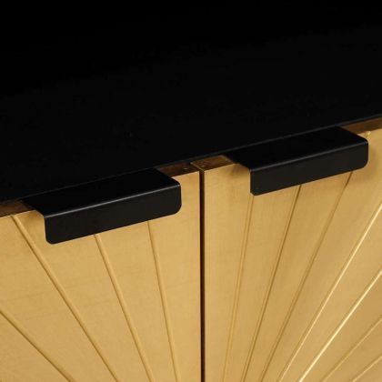 Служебен шкаф с рафт с врата Черен и златен 60 x 33 x 75 cm