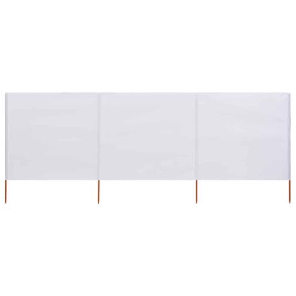 Параван против вятър от 3 панела текстил 400x80 см пясъчнобял